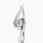 Bague Vrille Accompagnee Or Blanc Diamant - Bagues solitaires Femme | Histoire d&rsquo;Or