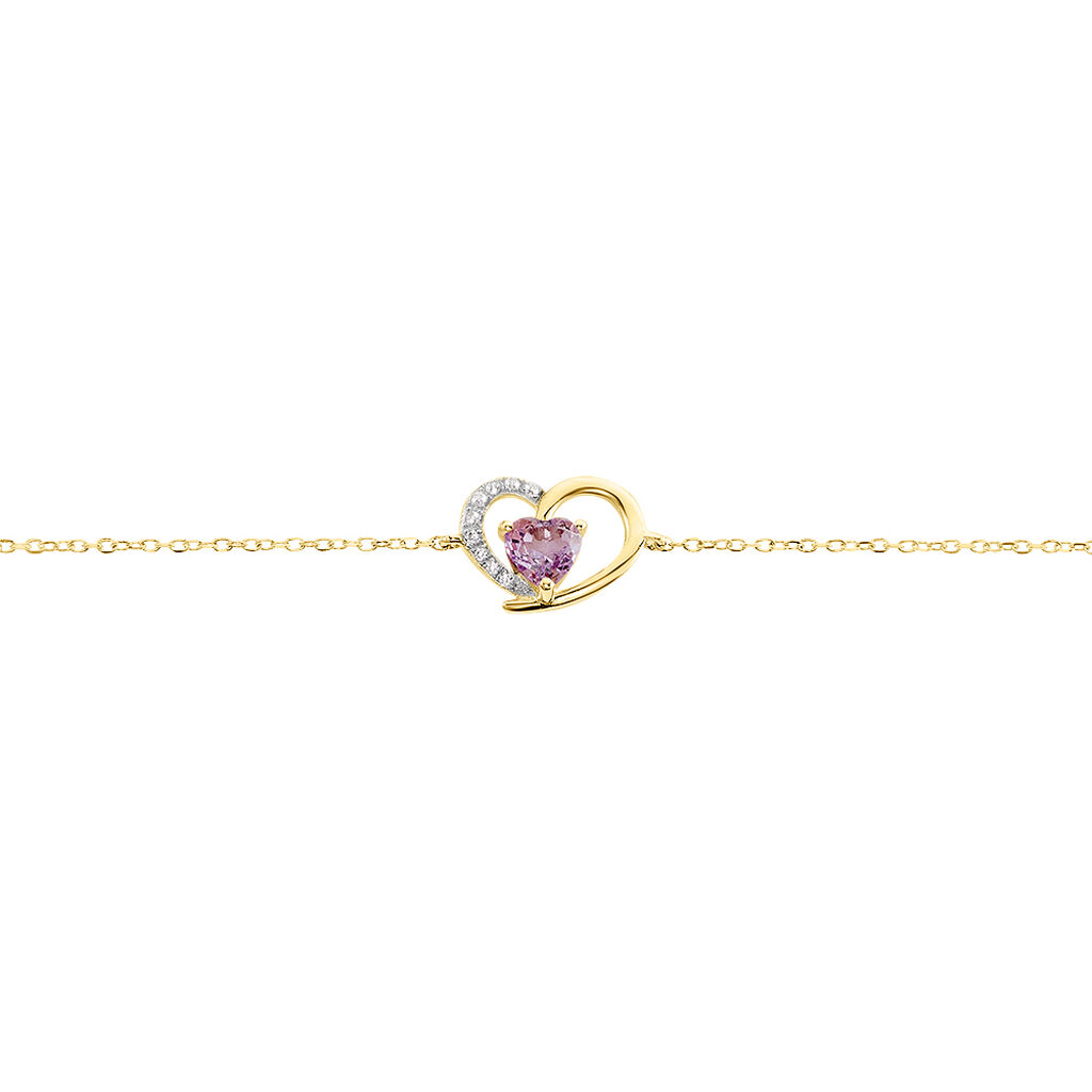 Bracelet Eliana Or Jaune Améthyste Oxyde De Zirconium - Bracelets Femme | Histoire d’Or
