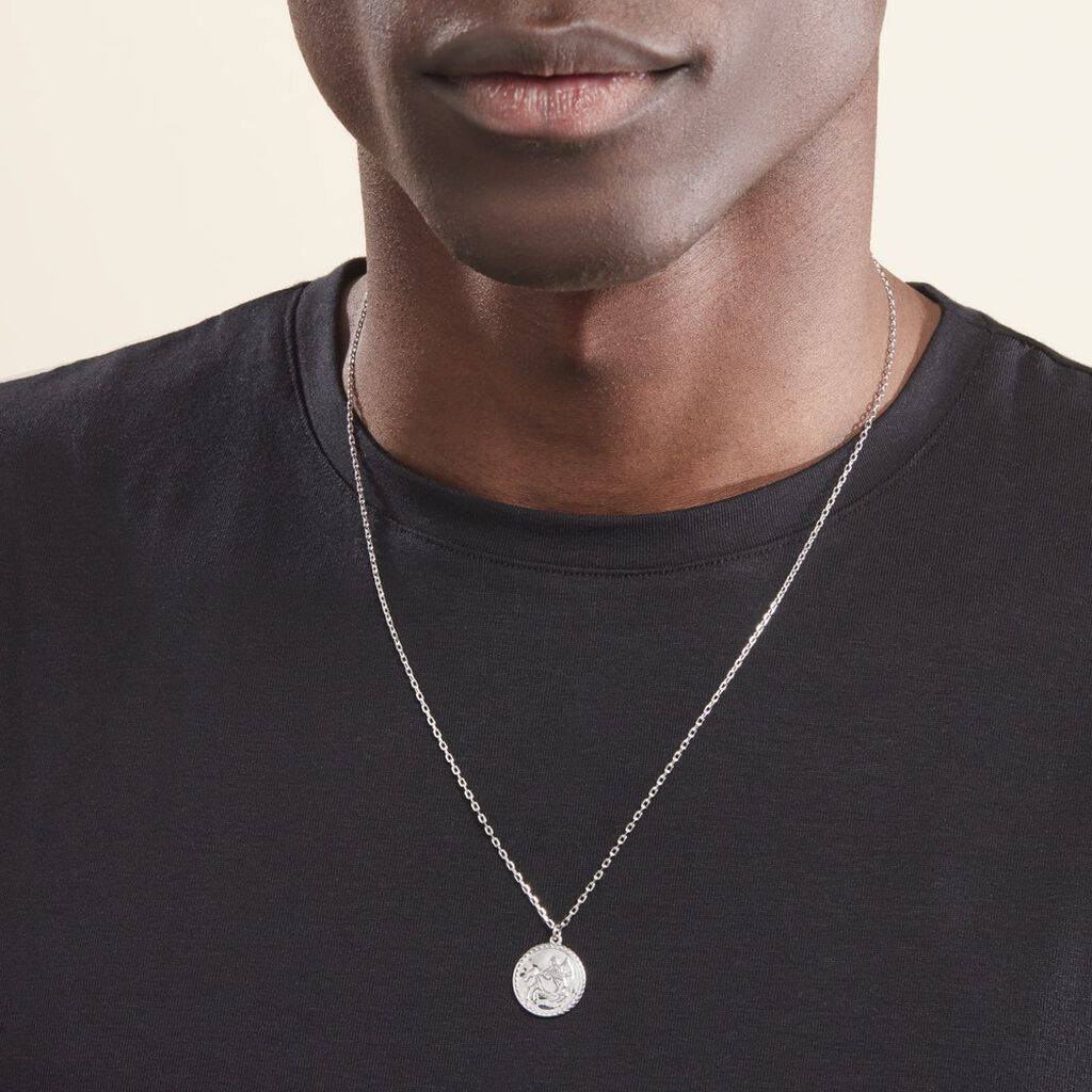 Collier Argent Blanc Lew - Colliers Zodiaque Homme | Histoire d’Or