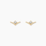 Boucles D'Oreilles Puces Severienne Or Jaune Diamant - Clous d'oreilles  | Histoire d&rsquo;Or