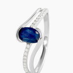 Bague Anja Or Blanc Saphir Et Diamant - Bagues solitaires Femme | Histoire d&rsquo;Or