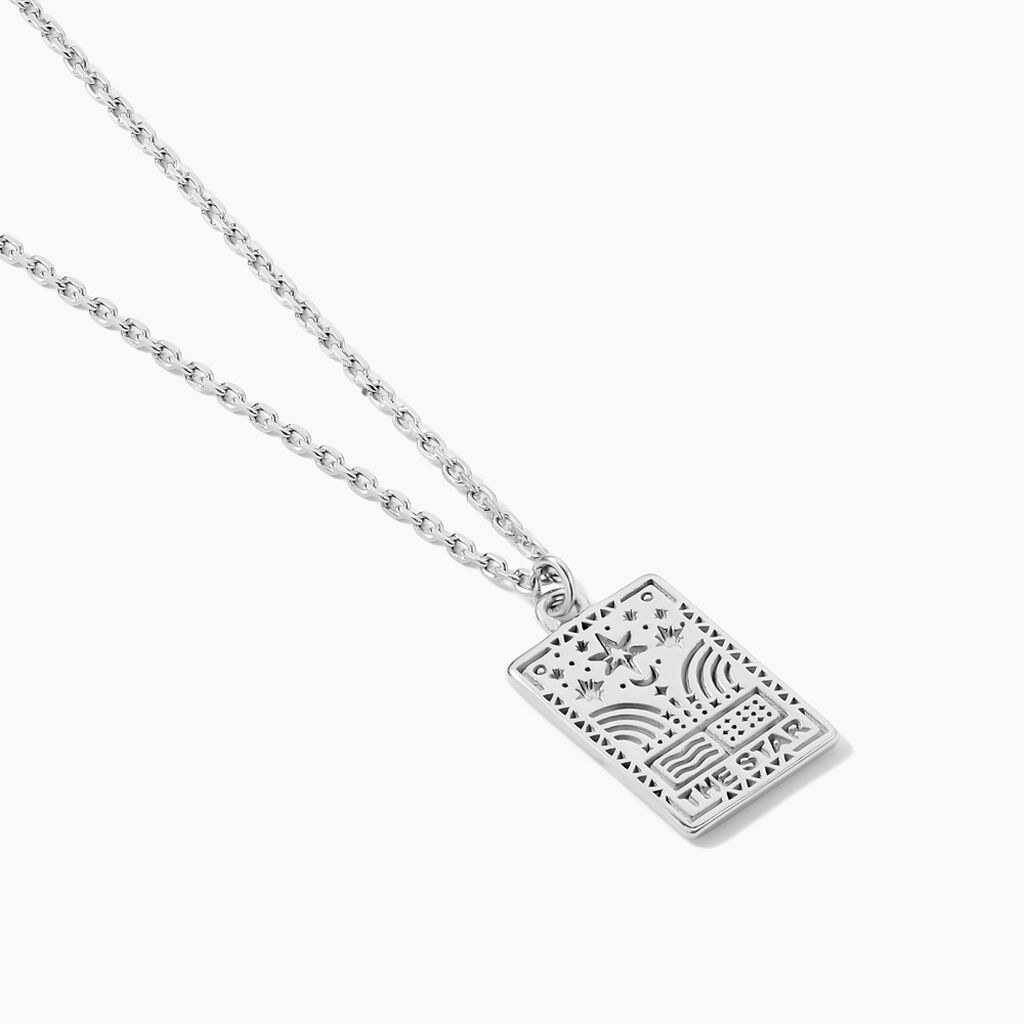 Collier Tarot Argent Blanc - Colliers fantaisie Homme | Histoire d’Or