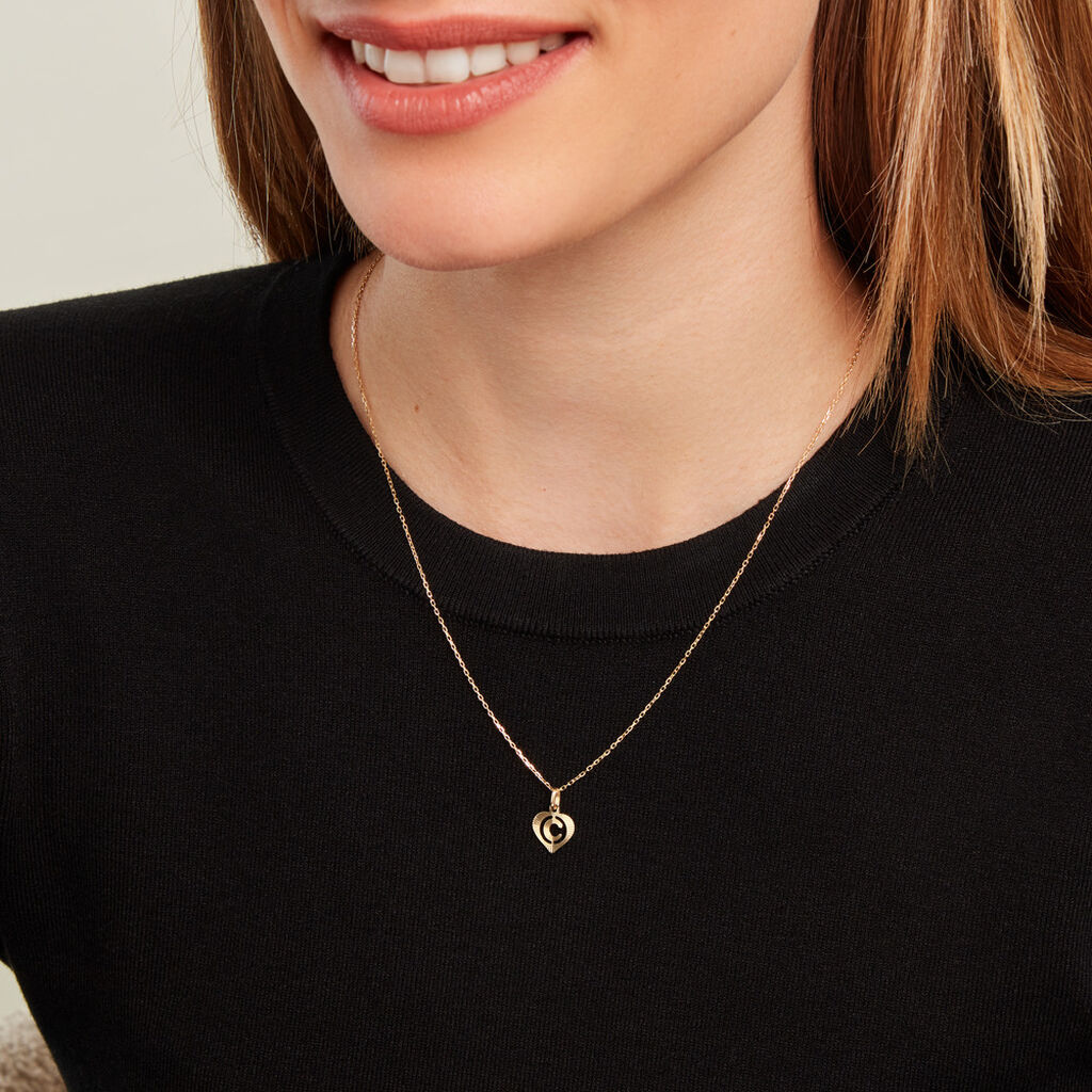 Pendentif Eudocie Coeur Lettre Or Jaune - Pendentifs Femme | Histoire d’Or