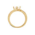 Bague Solitaire Sarah-lee Plaqu&eacute; Or Jaune Oxyde De Zirconium - Bagues solitaires Femme | Histoire d&rsquo;Or