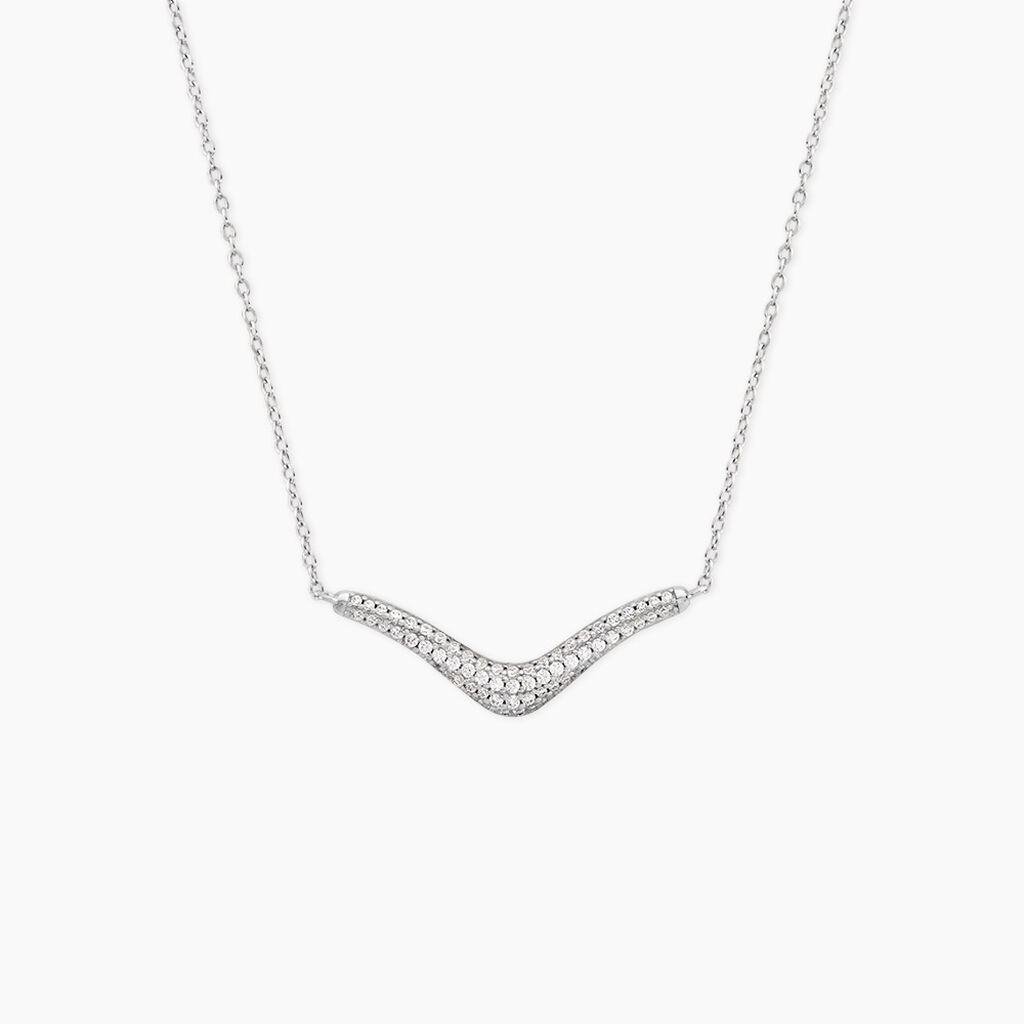 Collier Mademoiselle Argent Blanc Oxyde De Zirconium - Colliers fantaisie Femme | Histoire d&rsquo;Or