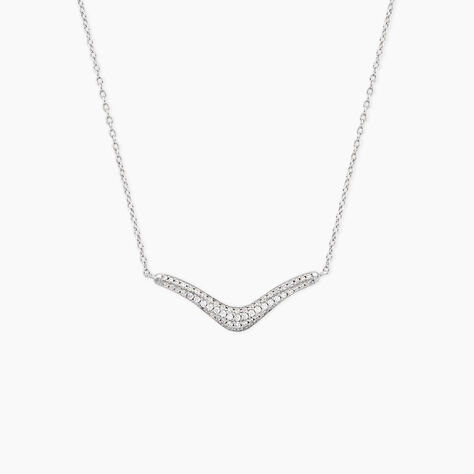 Collier Mademoiselle Argent Blanc Oxyde De Zirconium - Colliers fantaisie Femme | Histoire d&rsquo;Or