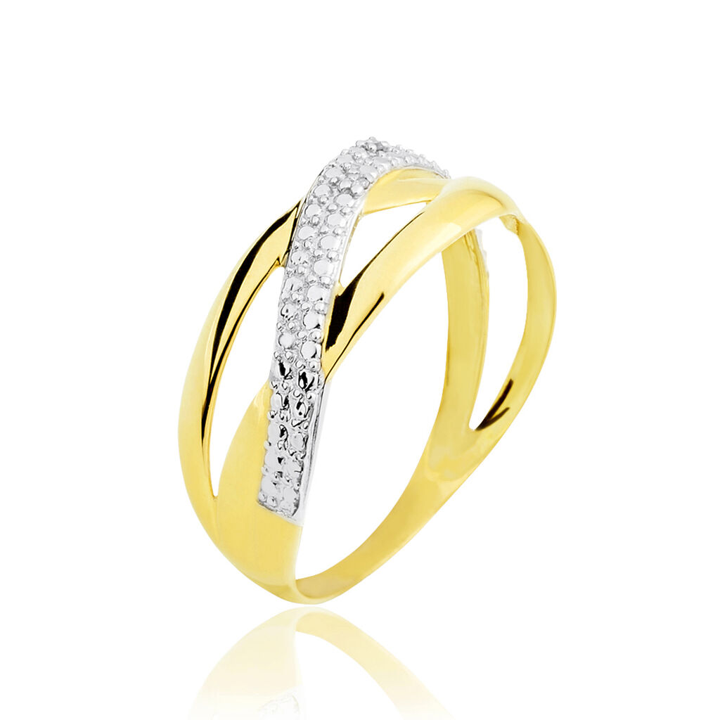 Bague Nuccia Or Bicolore Diamant - Bagues avec pierre Femme | Histoire d’Or