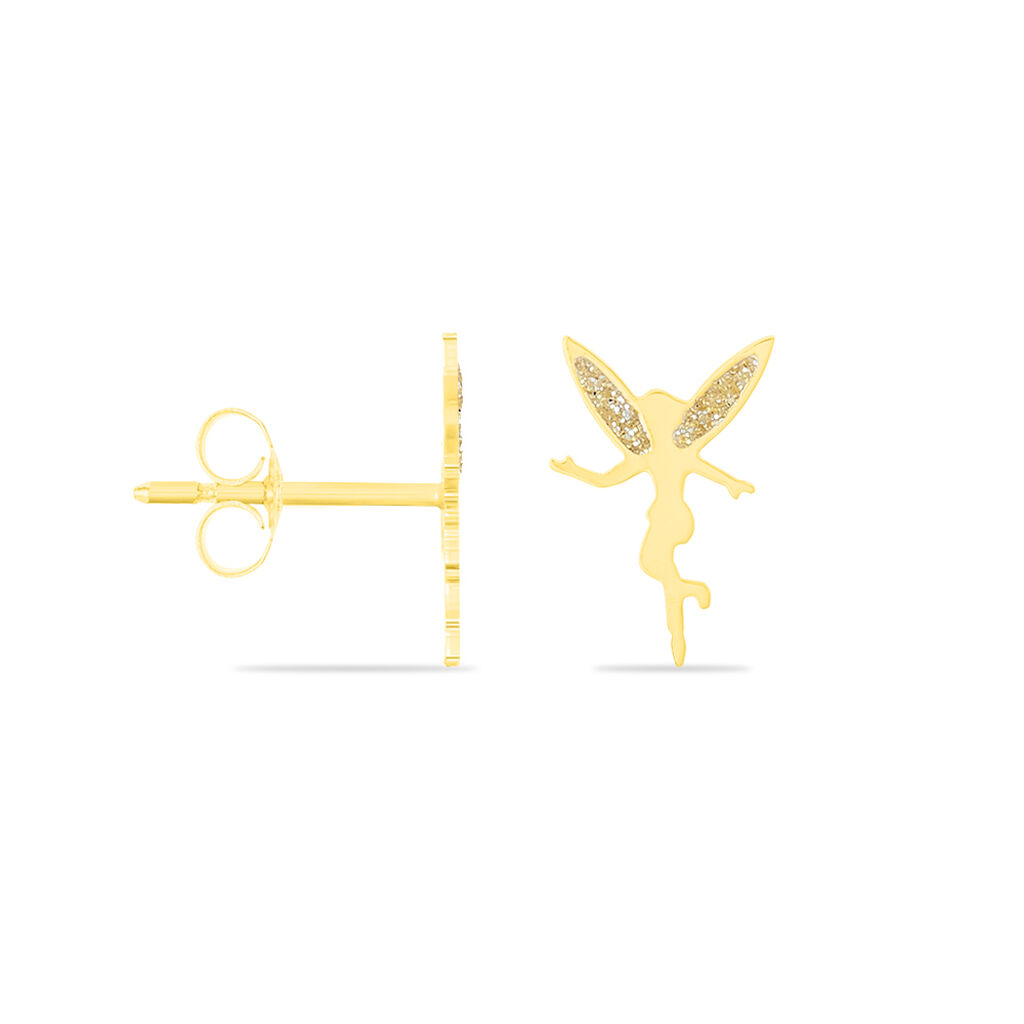 Boucles D'oreilles Puces Feelia Or Jaune - Clous d'oreilles Enfant | Histoire d’Or