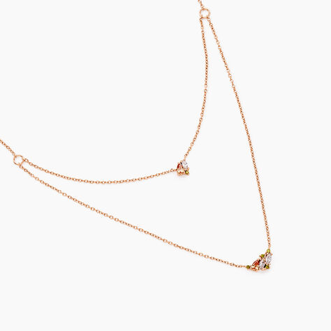 Collier Camelia Argent Rose Oxyde De Zirconium - Colliers fantaisie Femme | Histoire d’Or