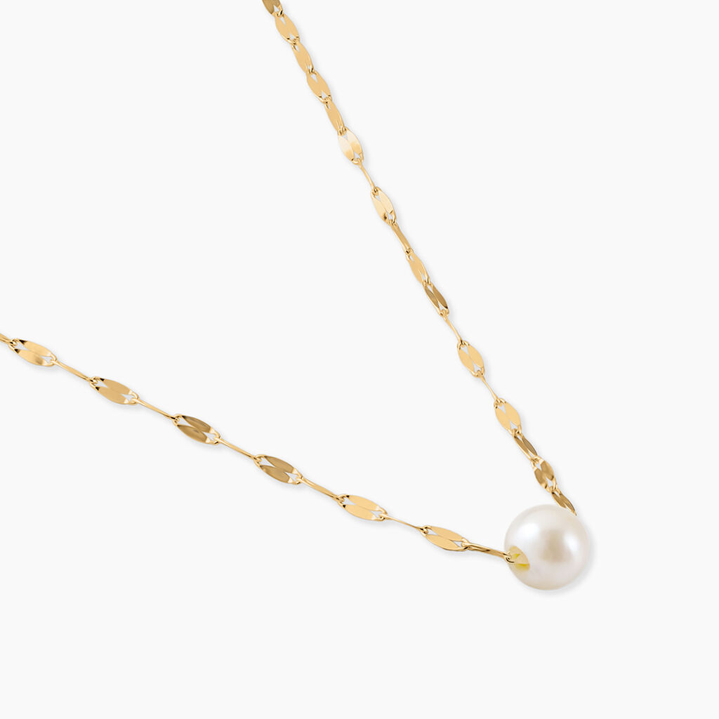 Collier Fliep Argent Dor&eacute; A L'Or 750/1000 Perle De Culture - Colliers Femme | Histoire d&rsquo;Or