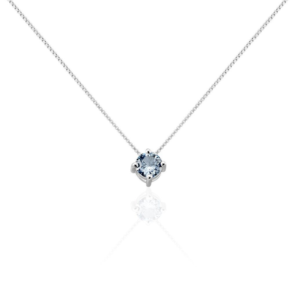 Collier Solitaire Argent Blanc Rio Santa Teresa Oxyde De Zirconium