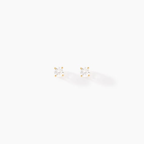 Boucles D'oreilles Puces One Or Jaune Diamants - Clous d'oreilles Femme | Histoire d&rsquo;Or