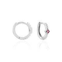 Créoles Fane Argent Rhodié Oxyde De Zirconium