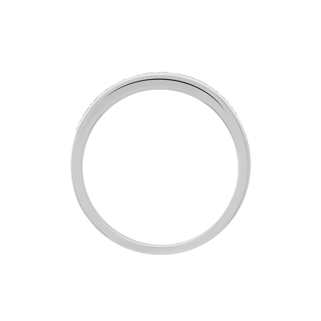 Demi Alliance Heket Argent Blanc Oxyde De Zirconium - Bagues avec pierre Femme | Histoire d’Or
