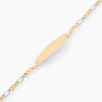 Bracelet Identit&eacute; Bartolomee Maille Alternee 1/3 Or Bicolore - Bracelets Communion Enfant | Histoire d&rsquo;Or