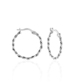 Créoles Argent Blanc Abie - Boucles d'oreilles créoles Femme | Histoire d’Or