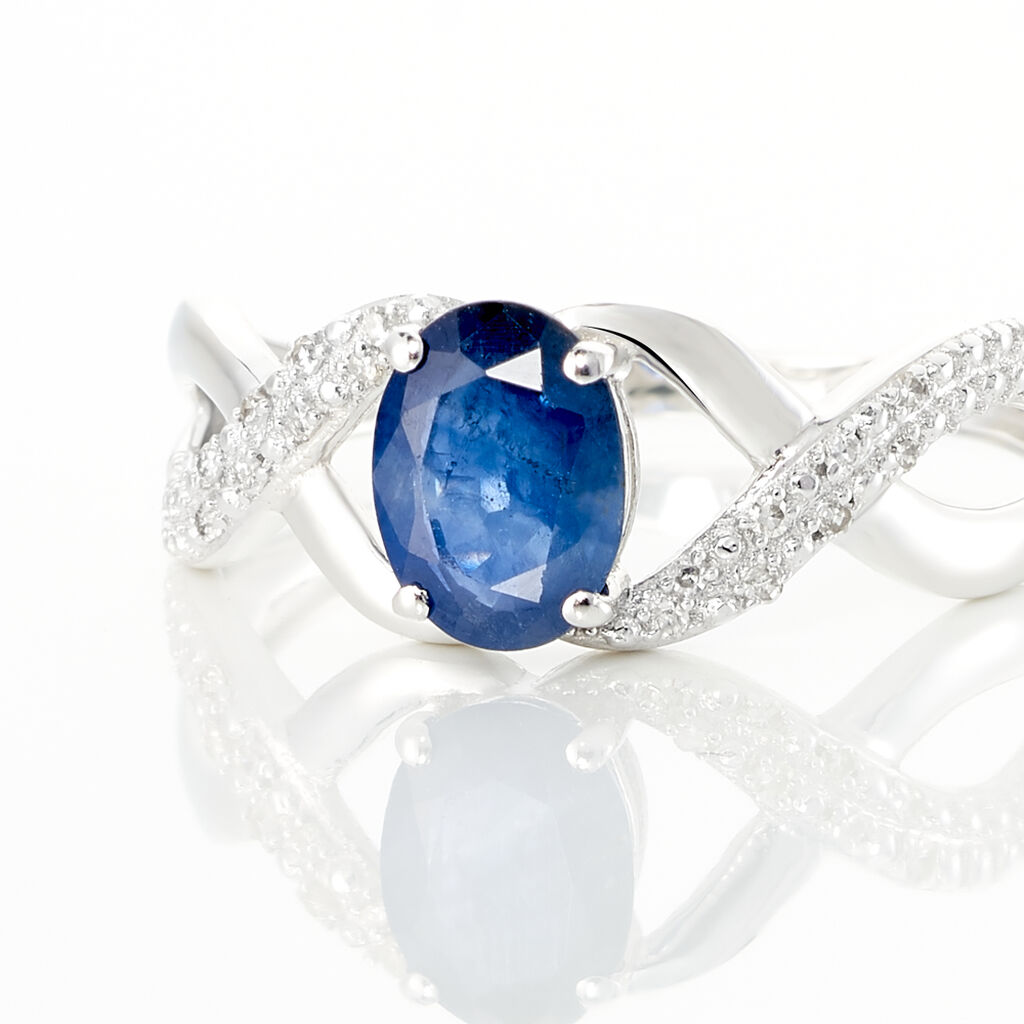 Bague Jess Or Blanc Saphir Et Diamant - Bagues solitaires Femme | Histoire d&rsquo;Or