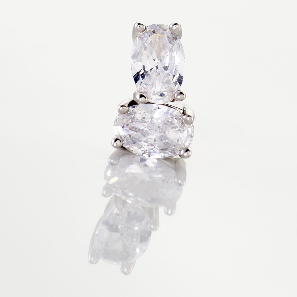 Boucles D'oreilles Puces Mathilda Argent Blanc Oxyde De Zirconium - Boucles d'oreilles fantaisie Femme | Histoire d’Or