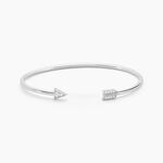 Bracelet Jonc Danae Argent Blanc Oxyde De Zirconium - Bracelets joncs Femme | Histoire d&rsquo;Or