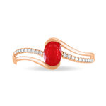 Bague Anja Or Rose Rubis Et Diamant - Bagues solitaires Femme | Histoire d&rsquo;Or