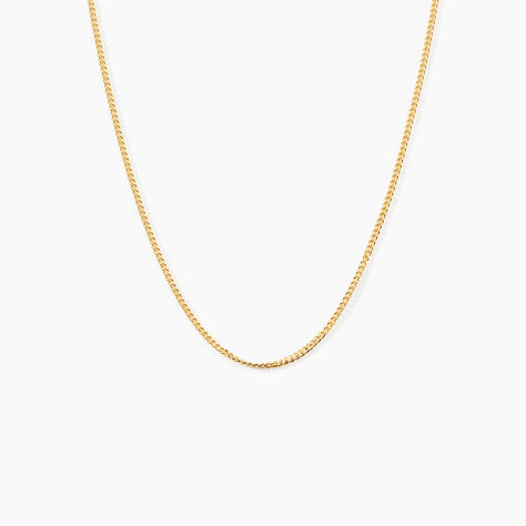 Chaine Ixia Maille Gourmette Diam Argent Dor&eacute; A L'Or 750/1000 - Chaines Unisex | Histoire d&rsquo;Or