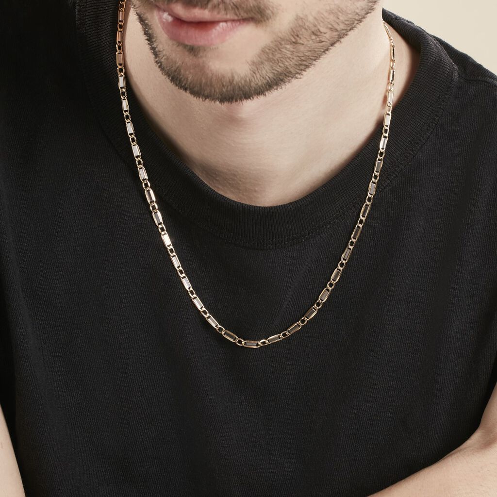 Collier Danae Plaquette Or Bicolore - Chaines Homme | Histoire d’Or