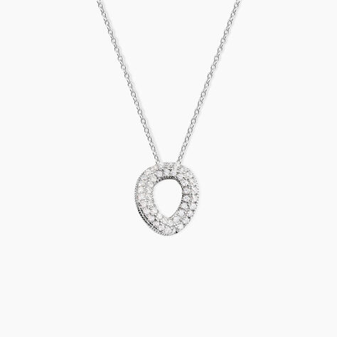 Collier Argent Blanc Irenaeus Oxydes De Zirconium - Colliers fantaisie Femme | Histoire d&rsquo;Or