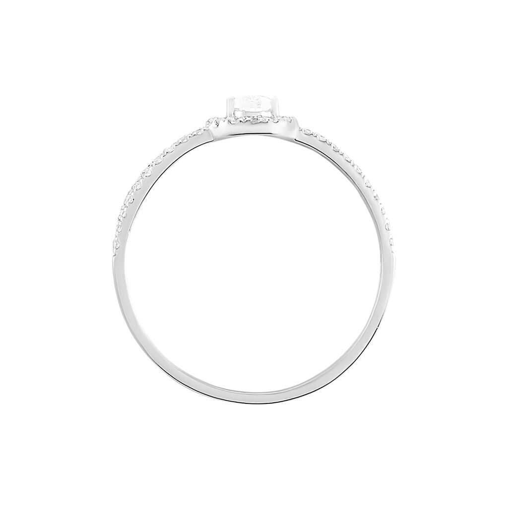 Bague Hildana Or Blanc Oxyde De Zirconium - Bagues solitaires Femme | Histoire d&rsquo;Or