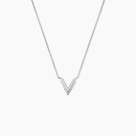 Collier Nollia Argent Blanc Oxyde De Zirconium - Colliers fantaisie Femme | Histoire d&rsquo;Or