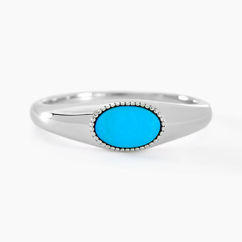 Bague Ocean Argent Blanc Turquoise - Bagues solitaires Femme | Histoire d’Or
