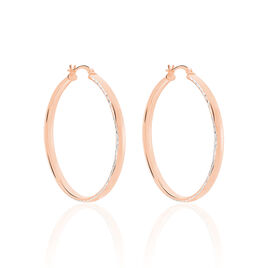 Créoles Argent Rose Ava - Boucles d'oreilles créoles Femme | Histoire d’Or