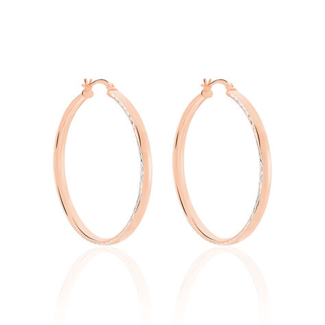 Créoles Argent Rose Ava - Boucles d'oreilles créoles Femme | Histoire d’Or