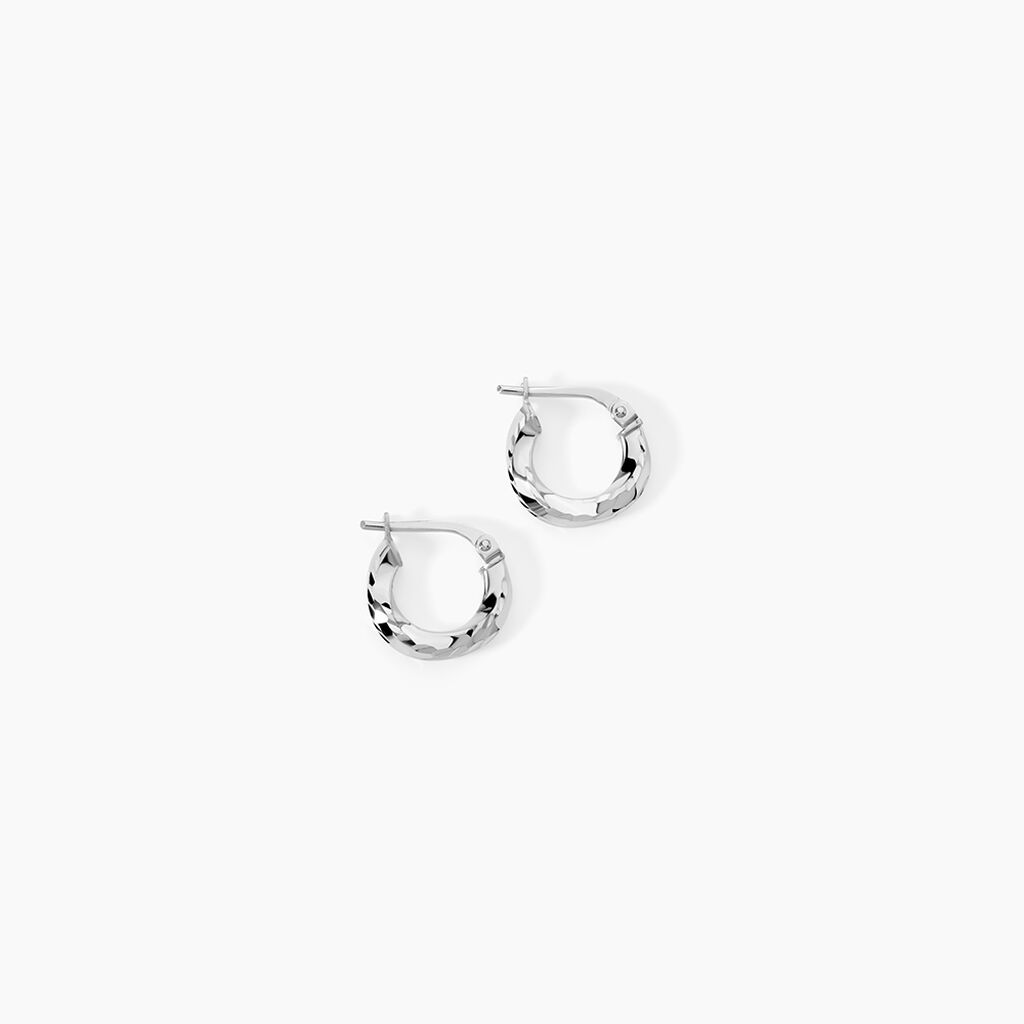 Cr&eacute;oles Argent Blanc Diane - Boucles d'oreilles cr&eacute;oles Femme | Histoire d&rsquo;Or