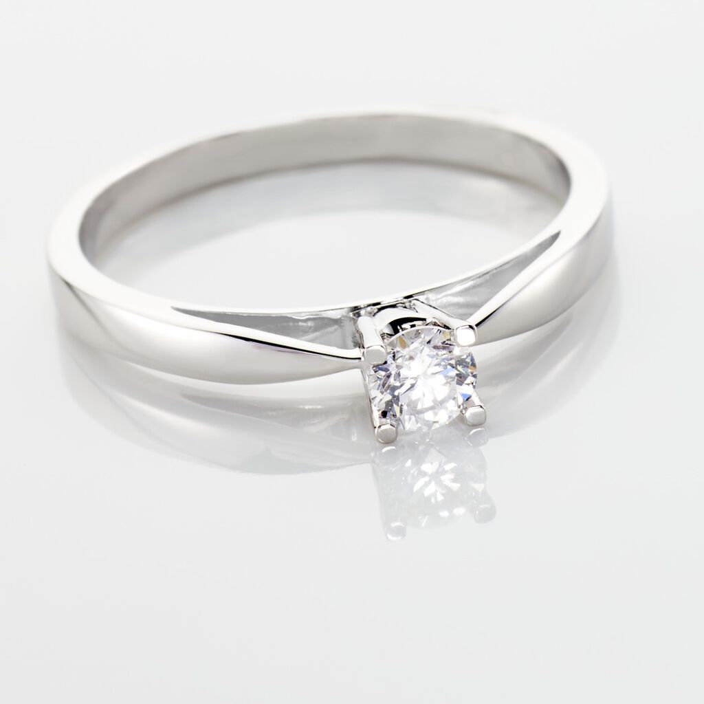 Bague Solitaire Celina Or Blanc Diamant - Bagues solitaires Femme | Histoire d’Or