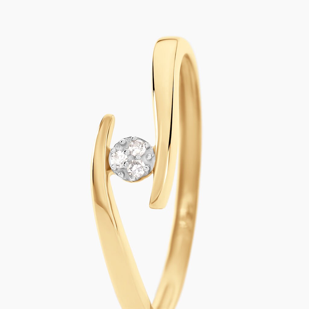 Bague Nolah Or Jaune Diamant - Bagues solitaires Femme | Histoire d&rsquo;Or