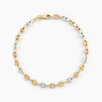 Bracelet Dami Maille Grain De Caf&eacute; Or Tricolore - Bracelets cha&icirc;ne Femme | Histoire d&rsquo;Or