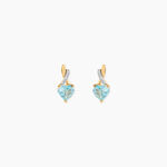 Boucles D'Oreilles Puces Clothilde Or Jaune Topaze Oxyde De Zirconium - Clous d'oreilles Femme | Histoire d&rsquo;Or