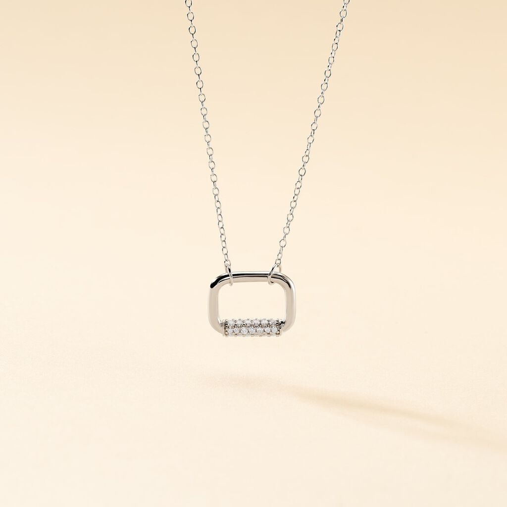 Collier Urban Call Argent Blanc Oxyde De Zirconium - Colliers fantaisie Femme | Histoire d&rsquo;Or
