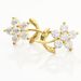 Boucles D'oreilles Puces Eleanor Fleur Or Jaune Oxyde De Zirconium - Clous d'oreilles Famille | Histoire d’Or