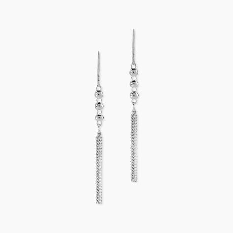 Boucles D'oreilles Pendantes Melodie Argent Blanc - Boucles d'oreilles fantaisie Femme | Histoire d&rsquo;Or