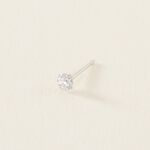 Boucle D'oreille Puce Unitaire Niels Argent Blanc Oxyde De Zirconium - Boucles d'oreilles fantaisie Homme | Histoire d&rsquo;Or