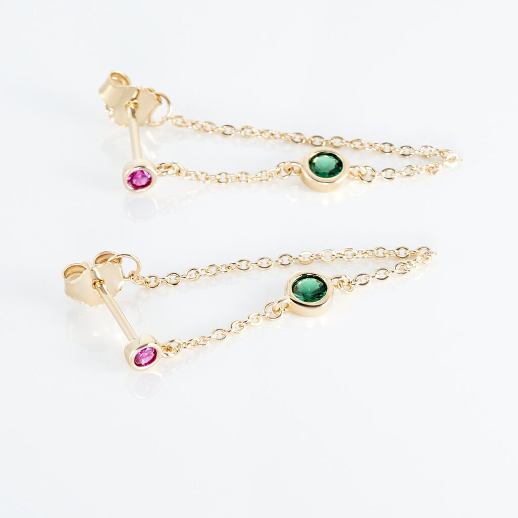 Boucles D'oreilles Pendantes Plaqué Or Eveleen Spinelle - Boucles d'oreilles fantaisie Femme | Histoire d’Or