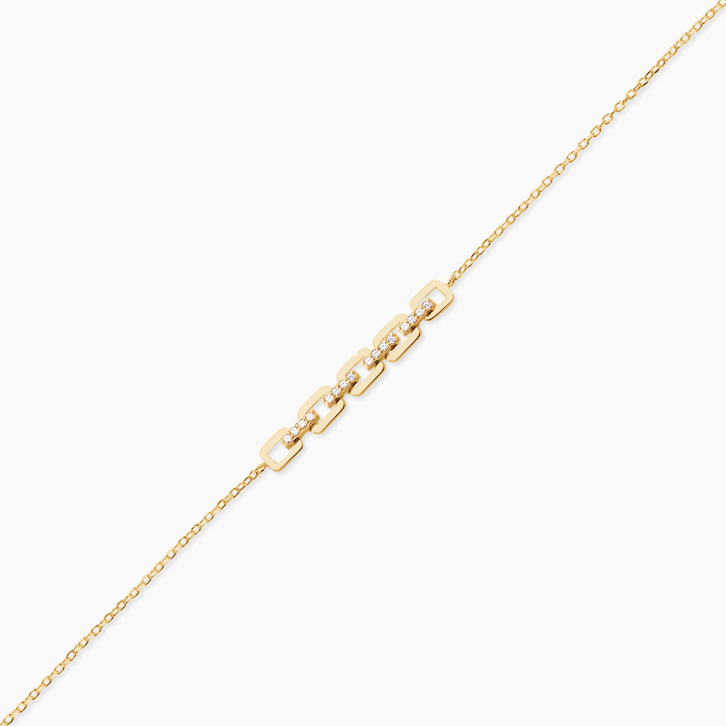 Bracelet Cinthya Argent Dor&eacute; A L'Or 750/1000 Oxyde De Zirconium - Bracelets Pierre Femme | Histoire d&rsquo;Or