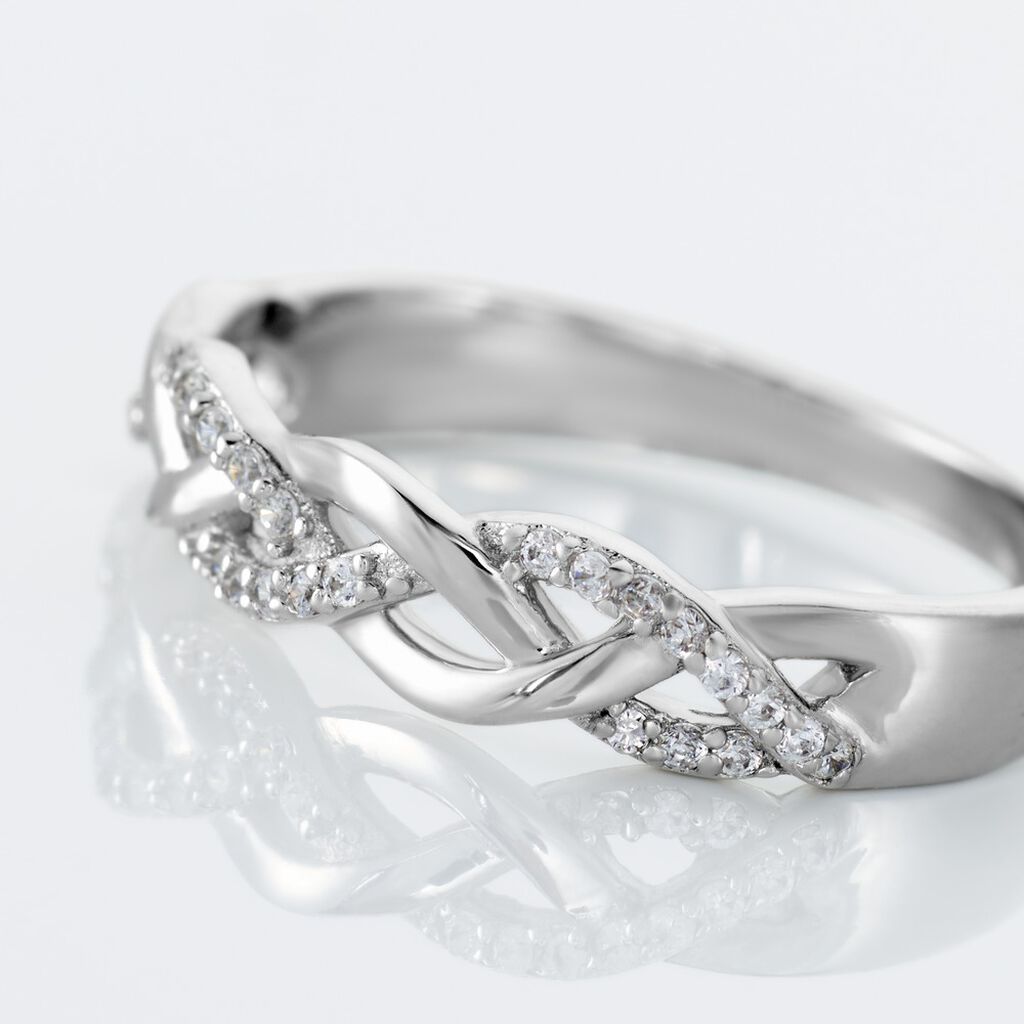 Bague Argent Blanc Cyriaca Oxydes De Zirconium - Bagues avec pierre Femme | Histoire d&rsquo;Or