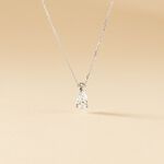 Collier Enis Or Blanc Oxyde De Zirconium Et Olivine - Colliers Femme | Histoire d&rsquo;Or