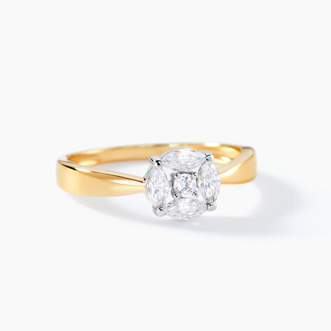 Bague Solitaire Maurena Or Jaune Oxyde De Zirconium - Bagues solitaires Femme | Histoire d&rsquo;Or