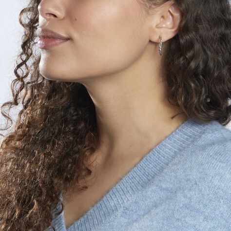 Créoles Argent Blanc Abie - Boucles d'oreilles créoles Femme | Histoire d’Or