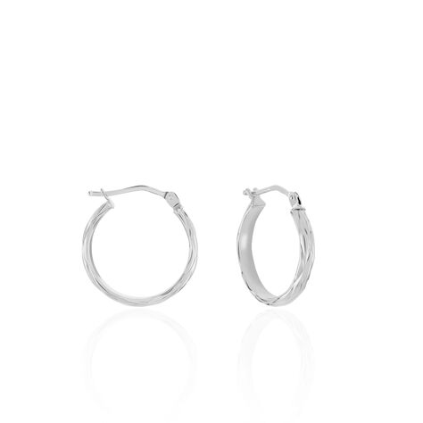 Créoles Ananas Or Blanc - Boucles d'oreilles créoles Femme | Histoire d’Or