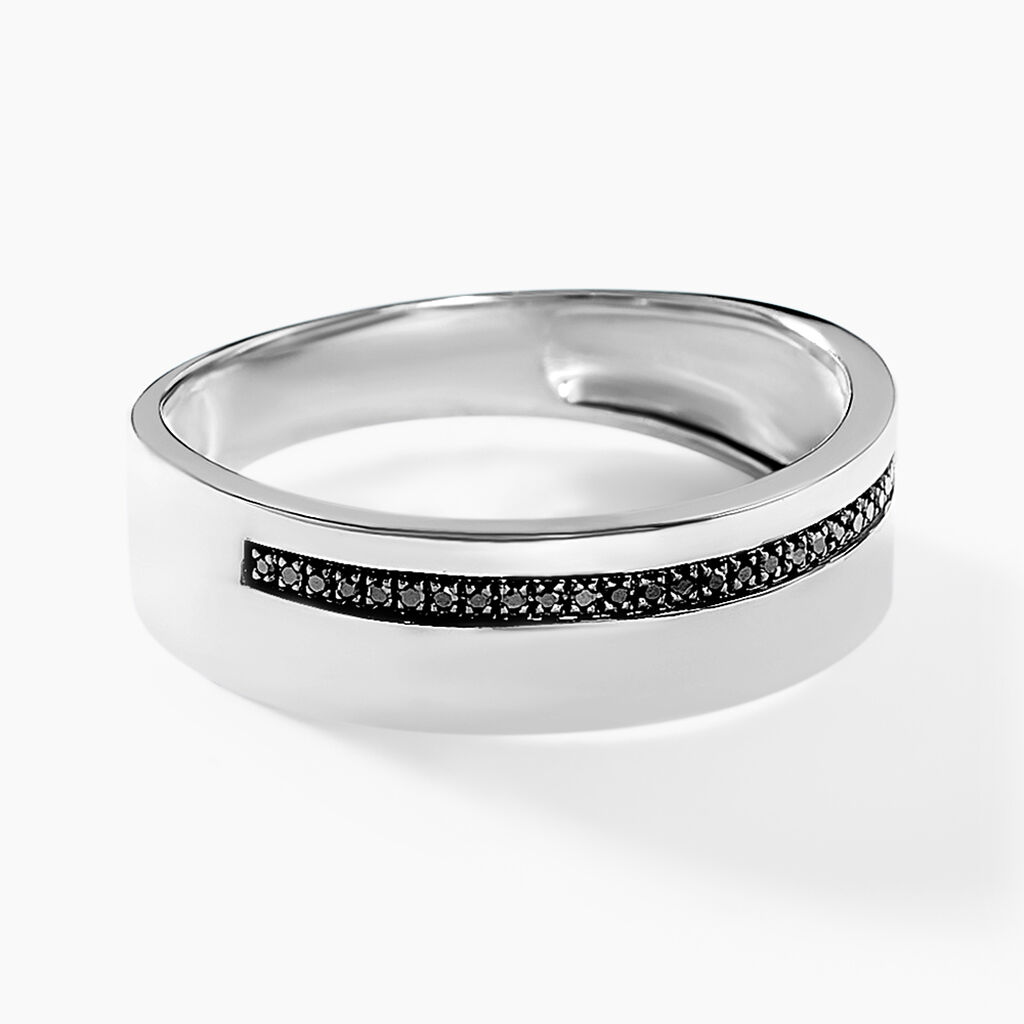 Bague Black Diamond Or Blanc Diamant - Bagues avec pierre Homme | Histoire d’Or