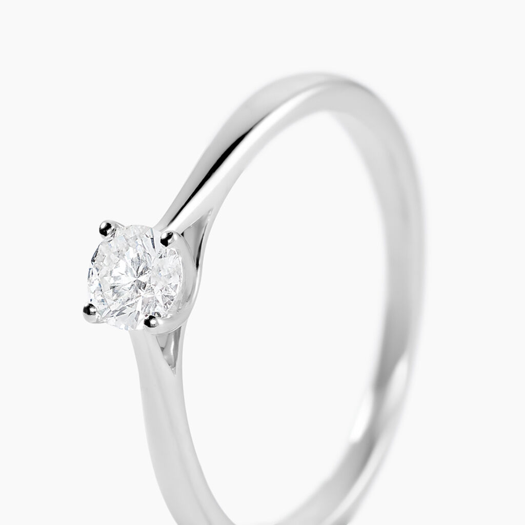 Bague Solitaire Or Blanc Aphrodite Diamant - Bagues solitaires Femme | Histoire d&rsquo;Or